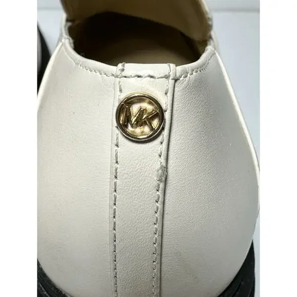 Michael Kors Women's Rocco Slip-On Platform Heeled Loafer, Light Cream, 8.5 Lug - Picture 9 of 13